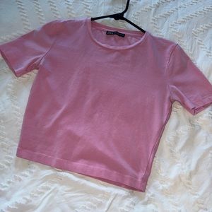 ZARA Bubblegum Pink Crop Top (XS)